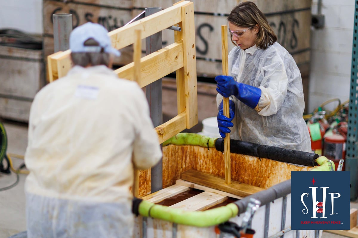 Sleep in Heavenly Peace bed build gets 91 kids off the floor.