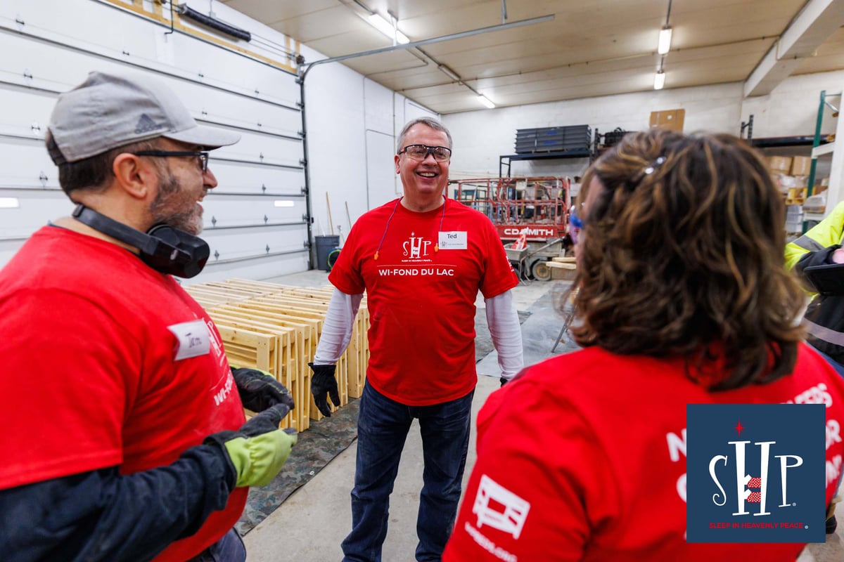 Sleep in Heavenly Peace bed build gets 91 kids off the floor.